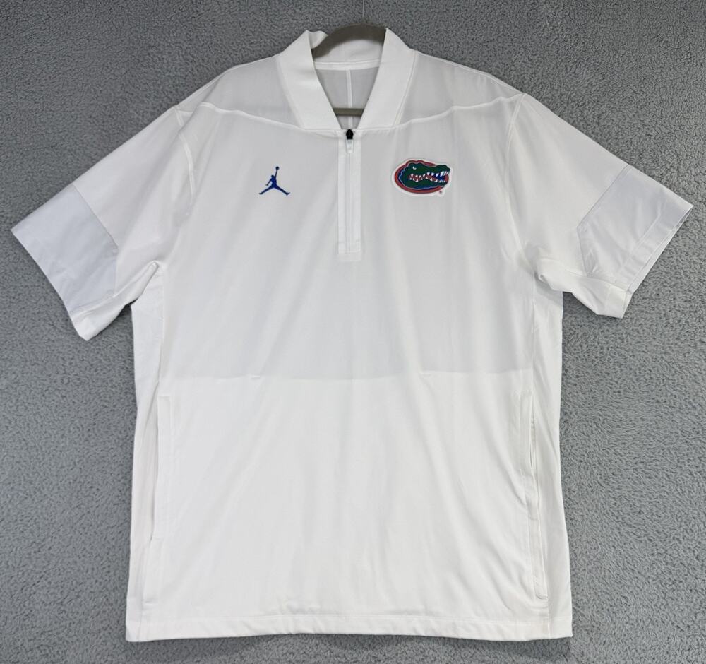 Florida Gators Jordan Brand Sideline Short-Sleeve Half-Zip Coach Jacket Sz Large